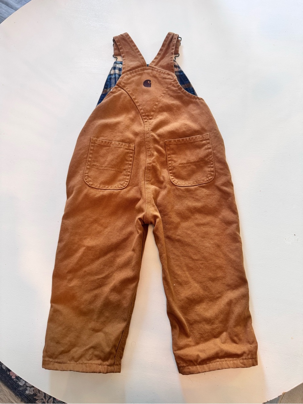 Carhartt Kids Tan/Brown Canvas Overalls - Picture 6 of 7